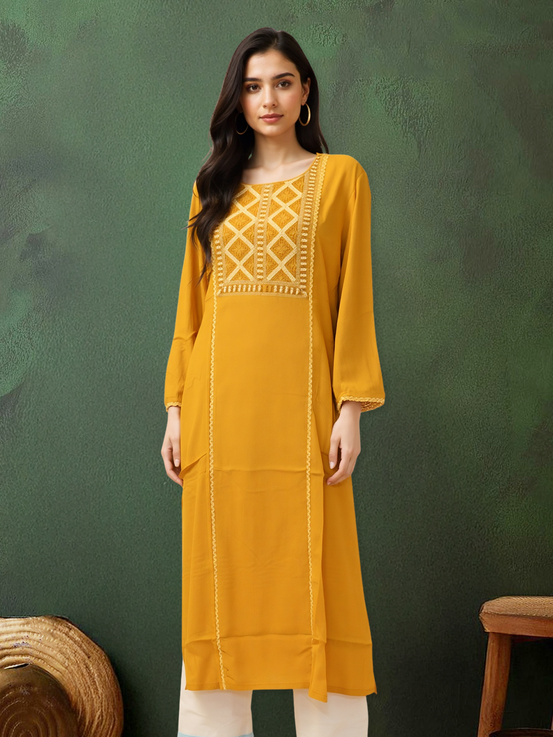 Picture of Timeless Grace with Artistic Embroidery Designed kurta